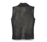 Harley Davidson Womens Lapel Style Black Leather Vest