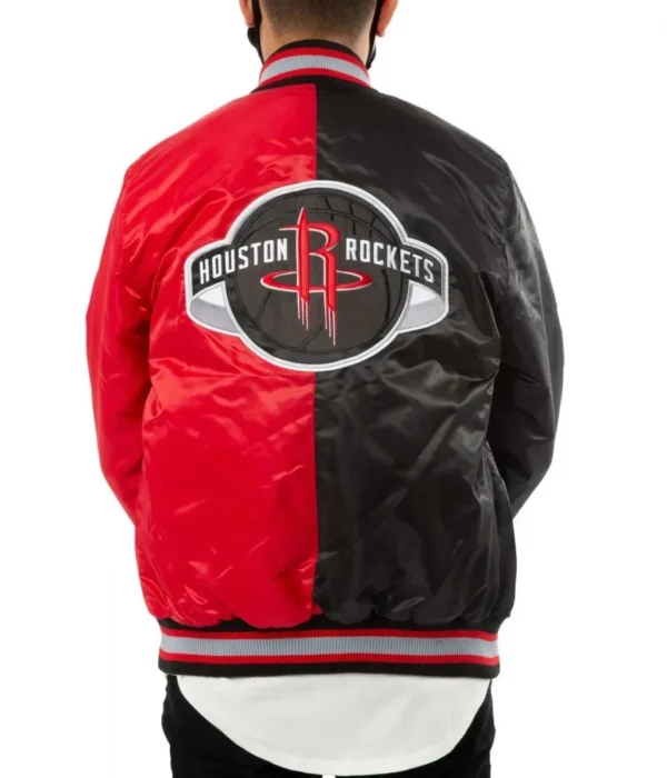 Houston Rockets Red and Black Starter Satin Jacket