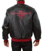 Houston Rockets Varsity Leather Black Letterman Jacket