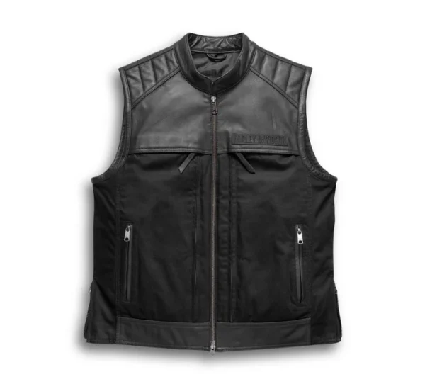 Mens Harley Davidson Black Leather Vest