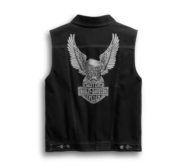 Mens Harley Davidson Upright Eagle Denim Vest