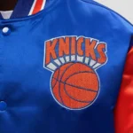 NY Knicks Force Play Varsity Blue Satin Jackets