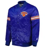 NY Knicks Pick & Roll Blue Satin Jacket