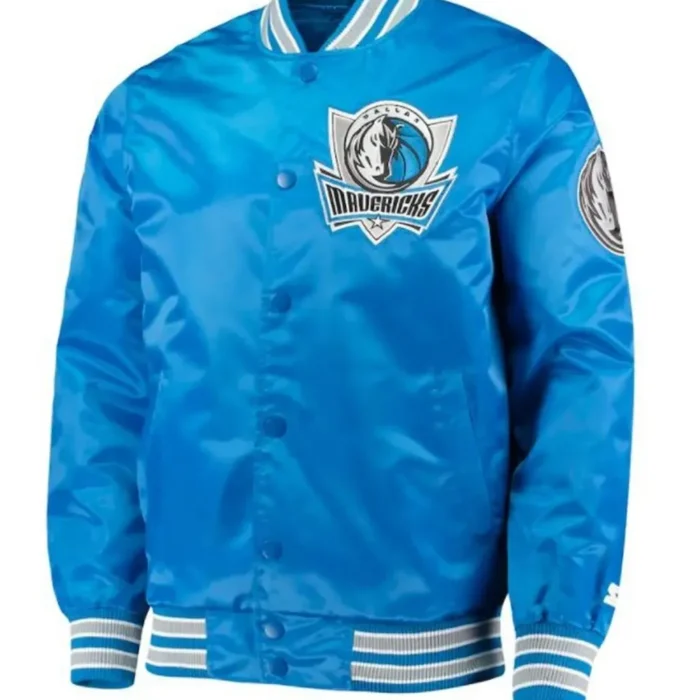 Starter Dallas Mavericks Blue Satin Jacket