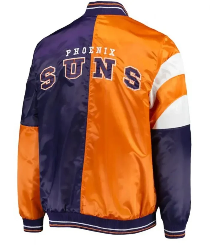 Starter Phoenix Suns Orange and Purple Satin Varsity Jacket