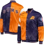 Starter Phoenix Suns Orange and Purple Satin Varsity Jackets