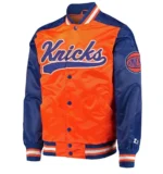 The Tradition II Team NY Knicks Orange Blue Satin Jacket
