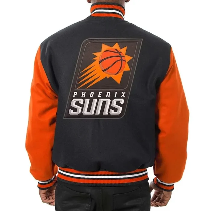 Two-Tone Black Orange Phoenix Suns Domestic Varsity Wool Jacket