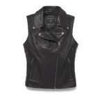 Womens Harley Davidson Black Leather Vest
