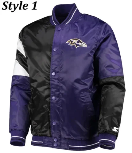 Baltimore Ravens Full-Snap Varsity Satin Jacket