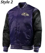Baltimore Ravens Full-Snap Varsity Satin Jackets