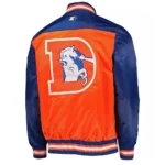 Denver Broncos Blue and Orange Varsity Satin Jackets