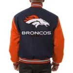 Denver Broncos Blue and Orange Varsity Wool Jackets