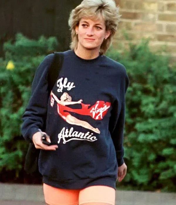 Fly Atlantic Princess Diana Printed Blue Sweatshirt