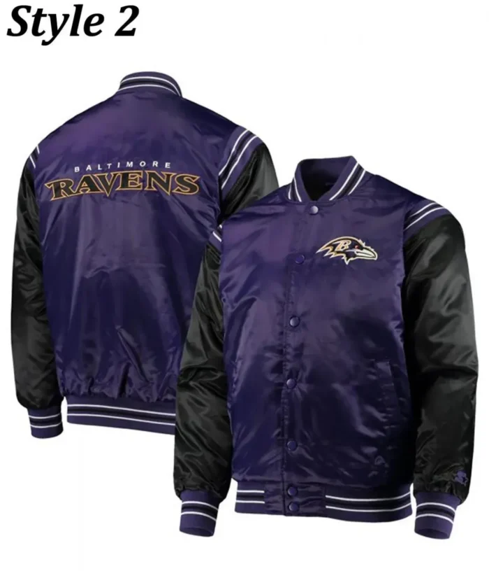 Full-Snap Baltimore Ravens Purple and Black Starter Varsity Jacket