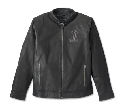 HD Mens 1st Black Leather Jacket