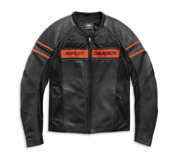 HD Mens Brawler Black Leather Jacket