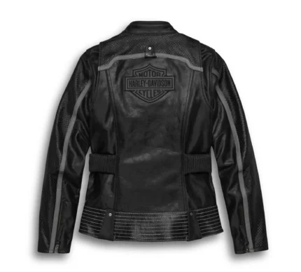 HD Womens Harley Davidson Hairpin Black Leather Jacket