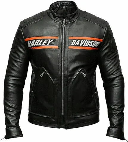 Harley Davidson Mens Bill Goldberg Classic Leather Motorcycle Jacket