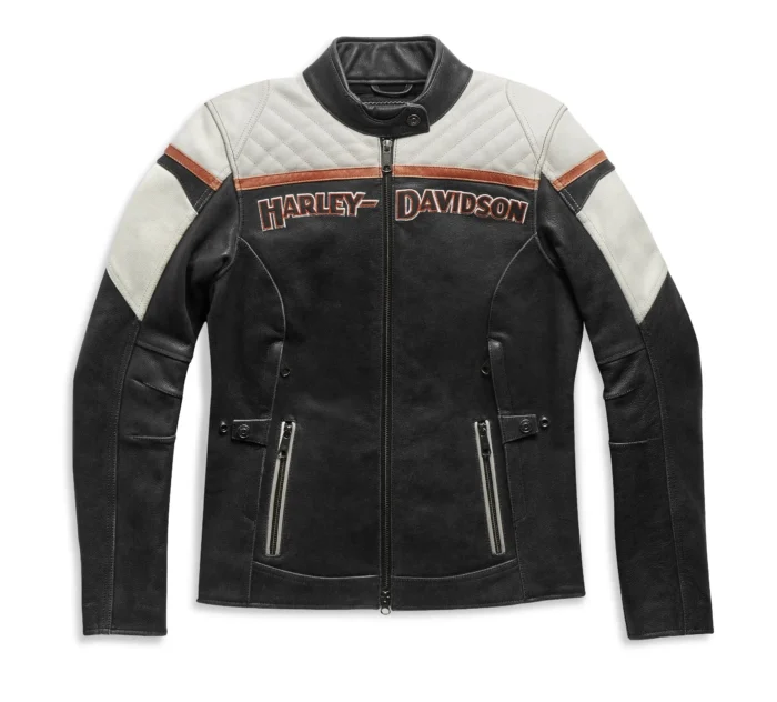 Harley Davidson Womens Miss Enthusiast II Leather Riding Jacket