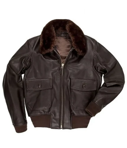 Jon Hamm Top Gun Maverick A2 Aviator Leather Sherpa Jacket