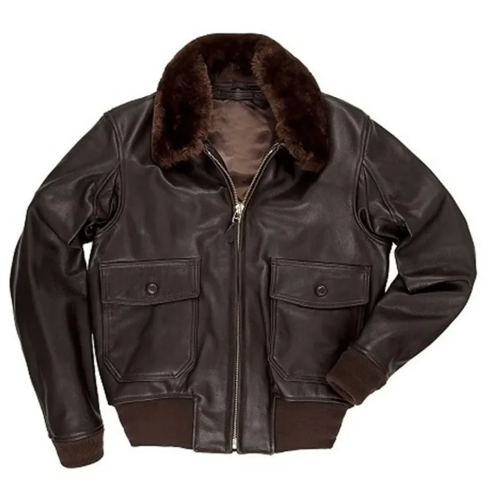 Jon Hamm Top Gun Maverick A2 Aviator Leather Sherpa Jacket