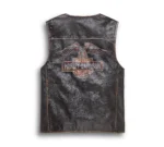 Mens Harley Davidson Eagle Distressed Brown Leather Vest