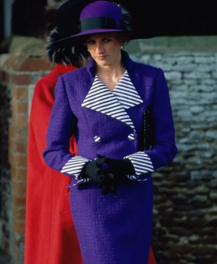 Princess Diana Sandringham Christmas Day Purple Coat