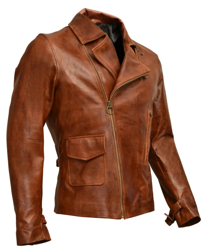 The First Avengers Distressed Leather Brown Jacket