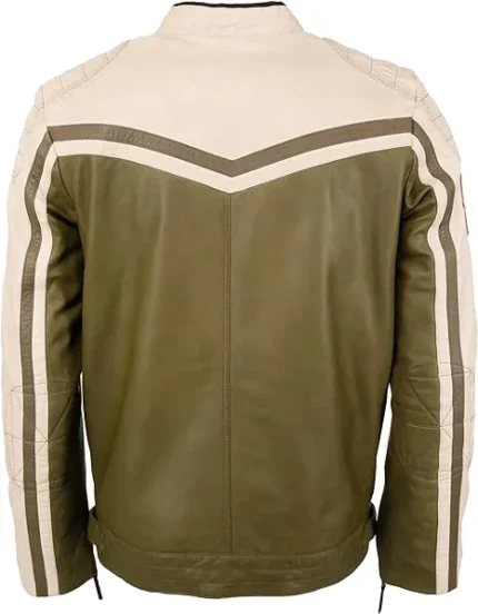 Top Gun Biker Olive Green Cafe Racer Leather Jackets
