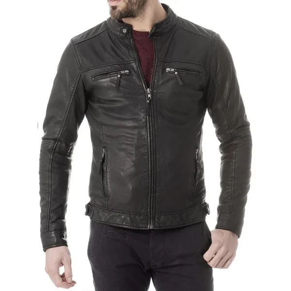 Brett Goldstein Ted Lasso S03 Roy Kent Leather Biker Black Jacket