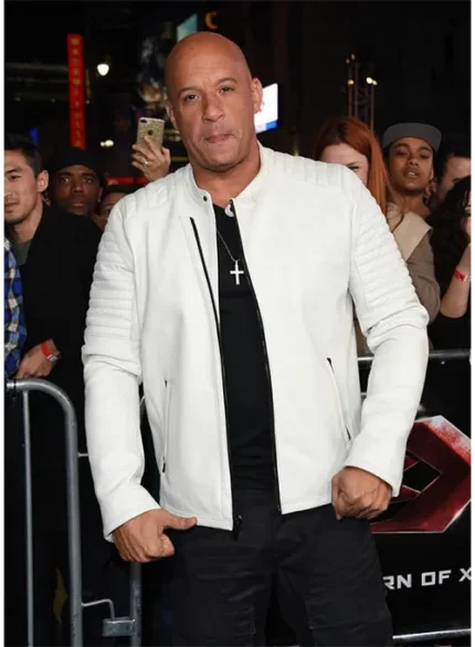 Buy Vin Diesel White Leather Jacket For Mens