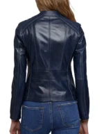 Cafe Racer Drew Biker Blue Real Leather Jackets