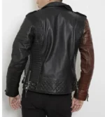 Cafe Racer Henry Black And Brown Quilted Leather Jackets