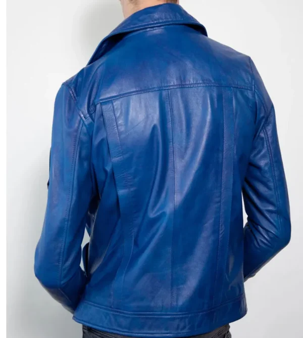 Capsule Cops Vincent Blue Trucker Biker Leather Jackets