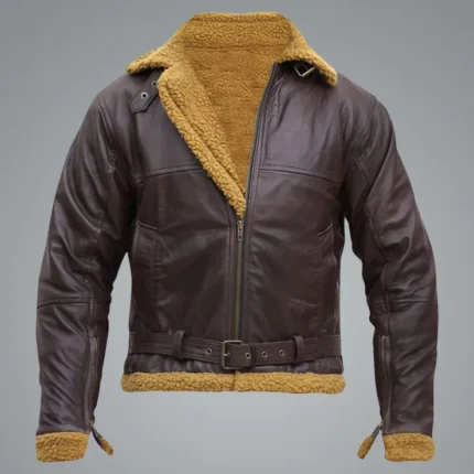 Carl Flying Aviator Winter SF Bomber Leather Jacket