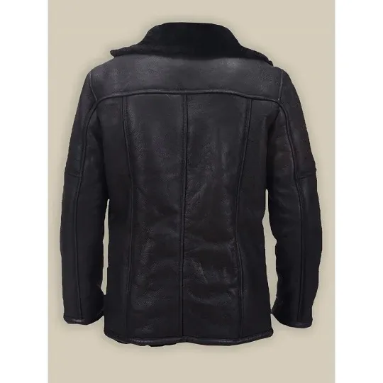 Carlos Three Pockets Buttoned Closure Shearling Black Jackets