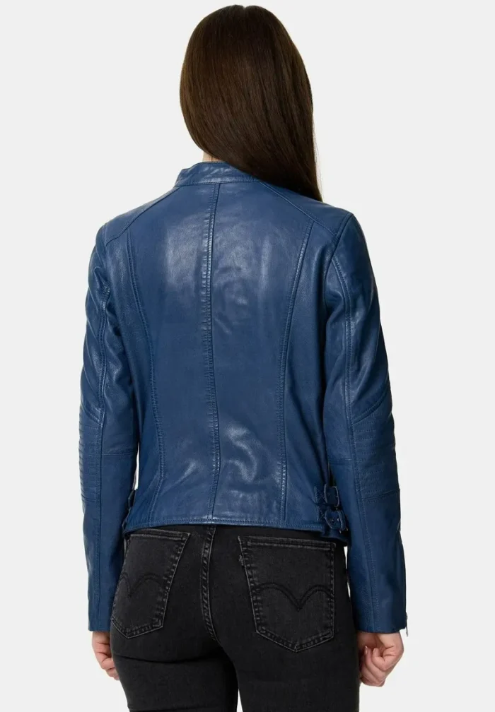 Cora Casual Blue Real Leather Jackets