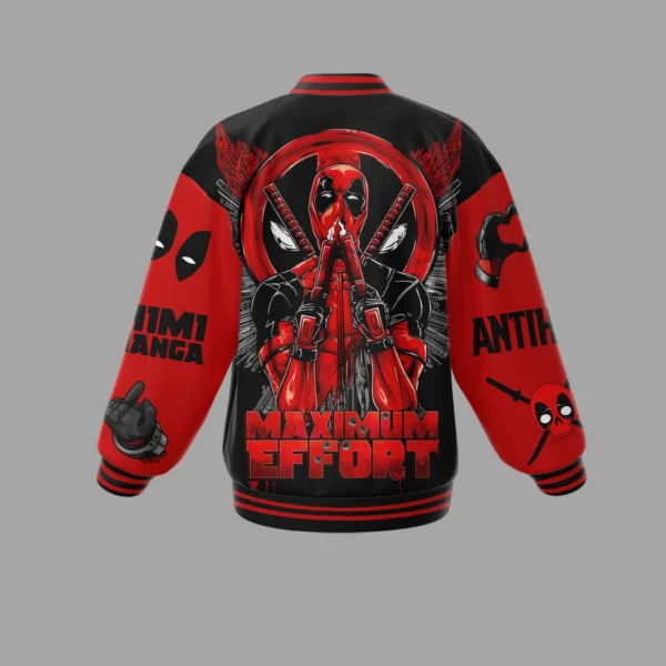 Deadpool Maximum Effort Baseball Printed Jackets