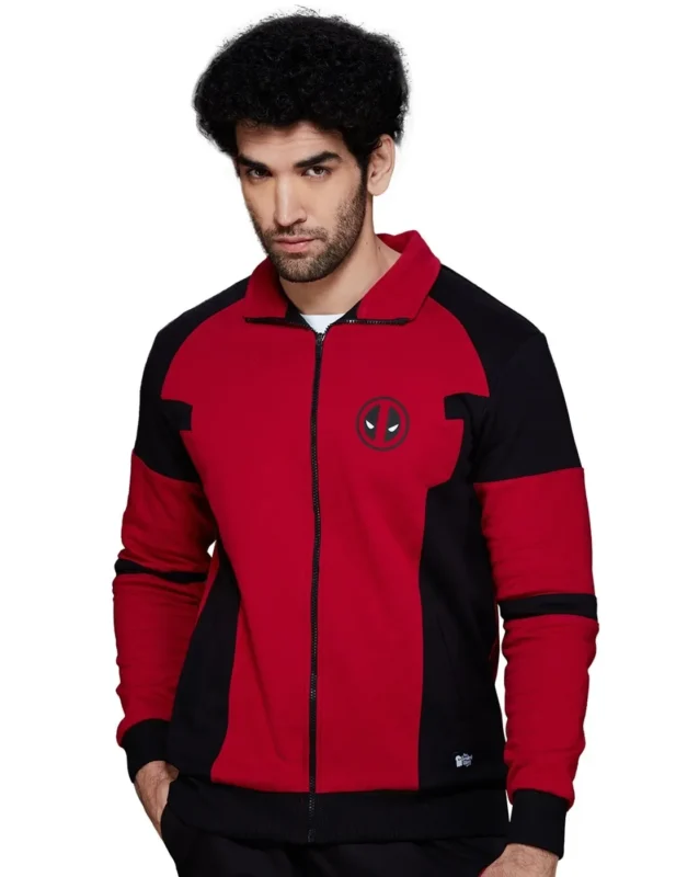 Deadpool Zip-Front Red Cotton Jackets