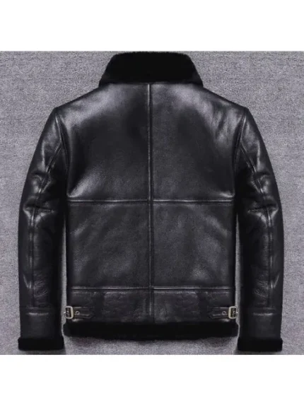 Gary Winter Black Shearling Fur Bomber Leather Jackets
