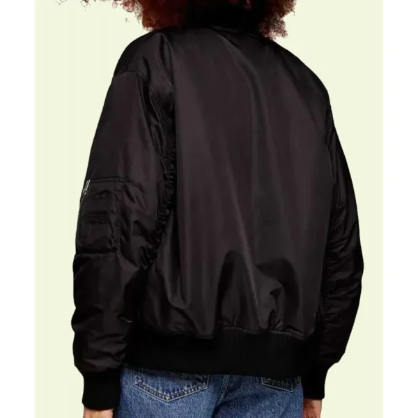 Juno Temple TV Series Ted Lasso S01 Sp3 Keeley Jones Black Bomber Jacket