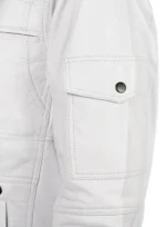 Mens Shane New Style White Leather Jacket