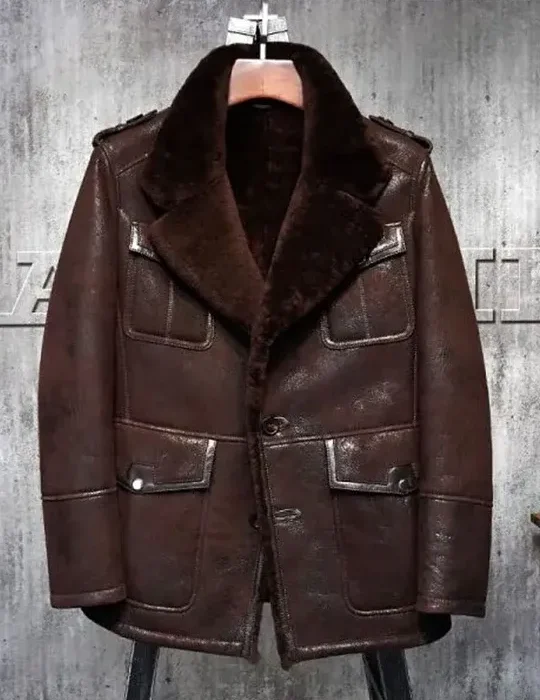 Michelle Four Pockets Shearling Fur Leather Jacket