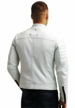 Morgan Cafe Racer White Quilted Leather Jackets