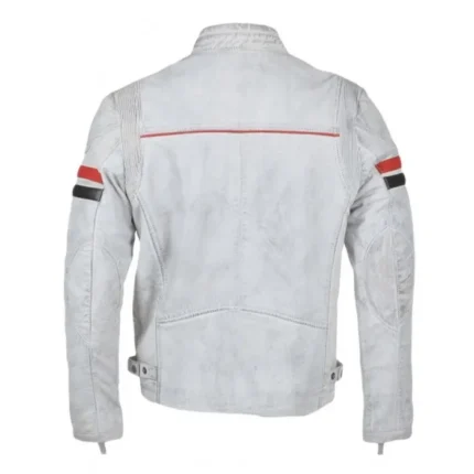 Motorbike Style Joe Biker Genuine White Leather Jacket