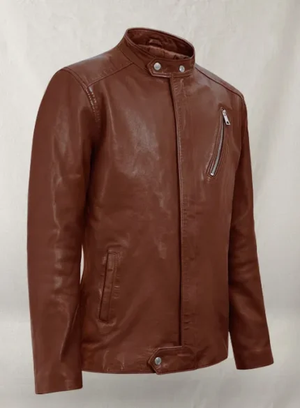 Motorcycle Rustic Brown Biker Real Leather Jacket For Men