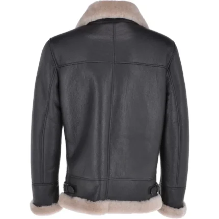 Nathan Shearling Fur Black Leather Jackets