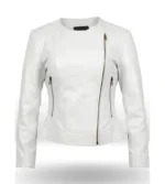 Norma White Biker Leather Jacket