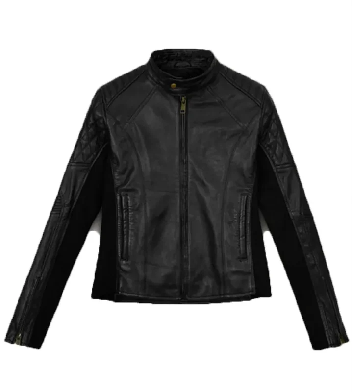 Rave Cafe Racer Black Leather Biker Jacket